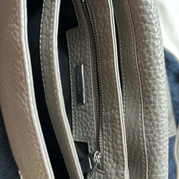 AUX Auxiliary Aritzia) Calisch Cow Leather Grey CrossBody Shoulder Bag Purse - Picture 9 of 11